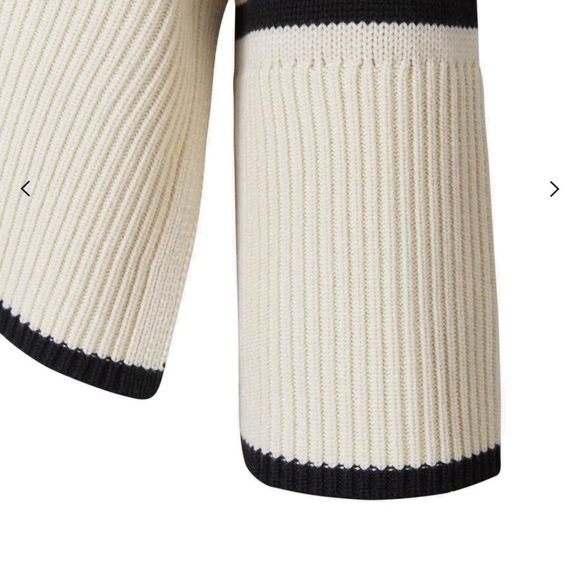 Toteme Wool Turtleneck Sweater Black and Cream Striped - size small - Picture 6 of 6